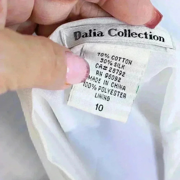 Dalia Collection Size 10 Silk/Cotton white/purple/black floral skirt - Picture 10 of 11